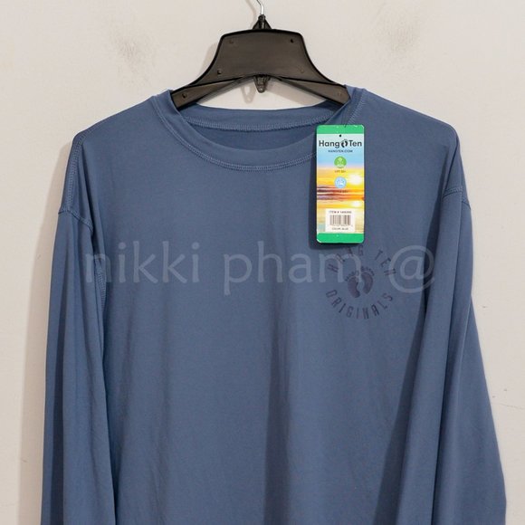 Hang Ten Men’s Long Sleeve Sun Tee in dark Blue - Picture 5 of 7